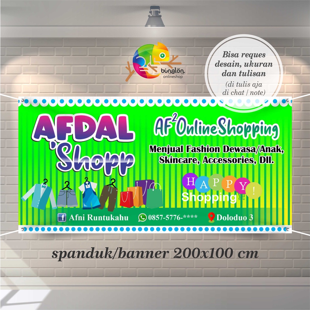 Spanduk, Banner Toko Olshop