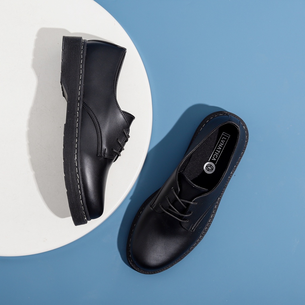 Grealish Black Gum | 39-44 | Sepatu Pantofel Hitam Derby Oxford Tali Pria Formal Kerja | FORIND x Lvnatica