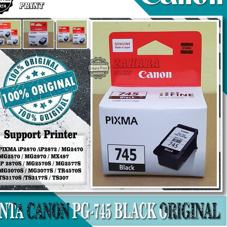 ❉ Catridge Printer Canon 745 Black for iP2870, MX497, TR4570s, MG2570, MG2570S, ip2870s (Original) ☝