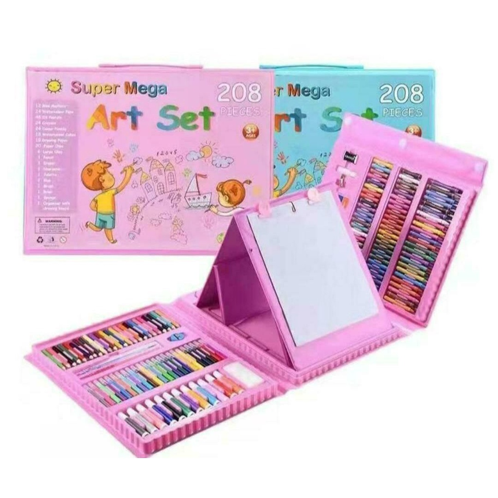 Set Crayon Art 208Pcs/Crayon Anak Alat Mewarnai Dan Mengambar