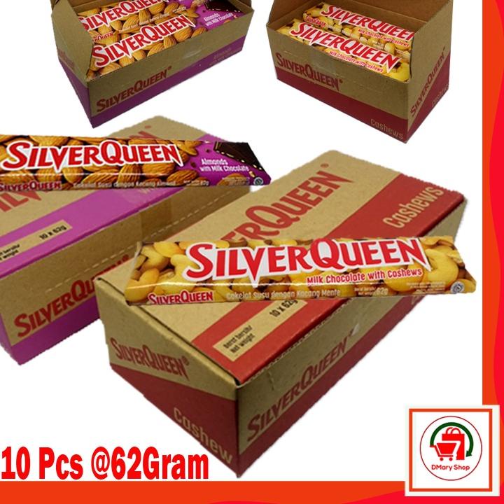 

♣ Silverqueen Almond Cashew Milk Chocolate 1 Box Isi 10Pcs 580Gram ۞