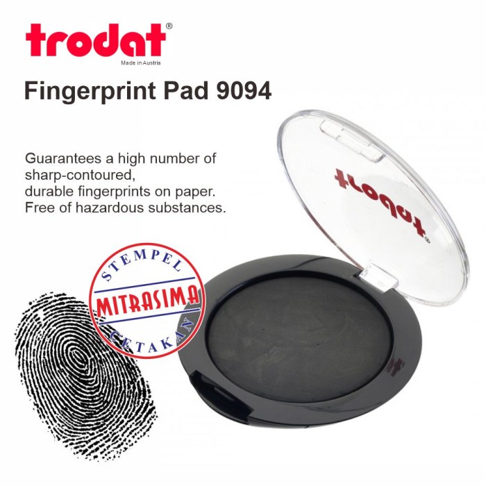 

Terlaris Trodat 9094 - Finger Print Pad / Bantalan Untuk Sidik Jari / Cap Jari