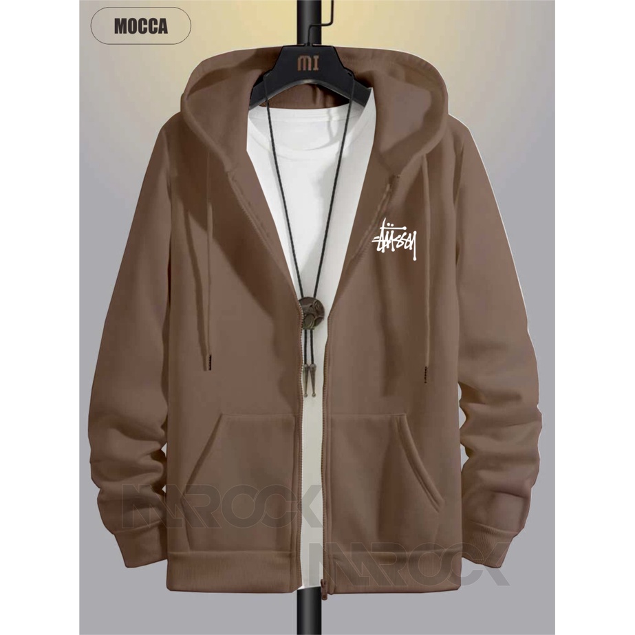 Hoodie Pria Distro Zipper STUSSY - Jaket Sweater Hoodie Resleting Pria