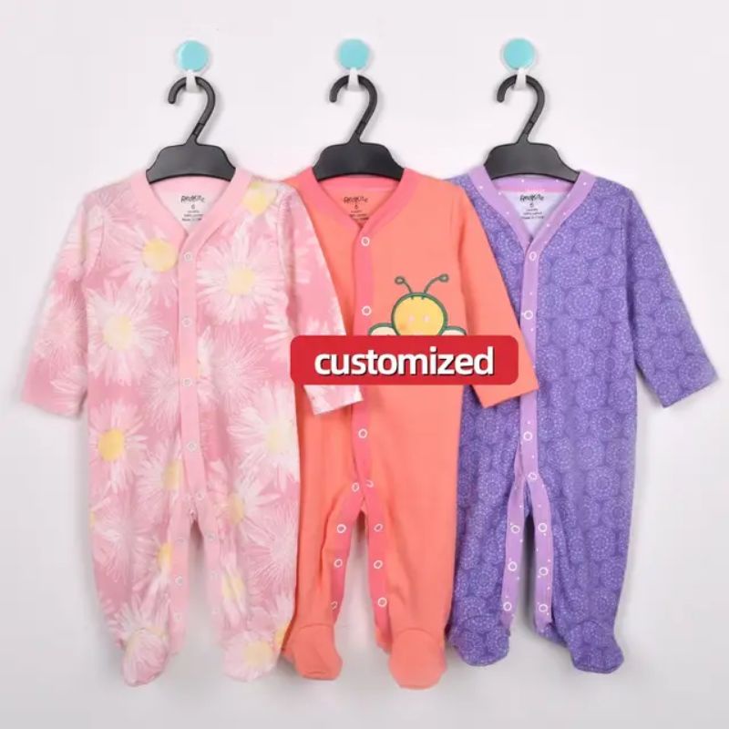 Sleepsuit Bayi 3 Pcs Premium Romper Bayi Perempuan Tutup Kaki P010