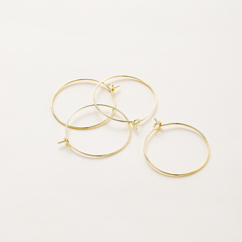 Stkunkka 10pcs18K Penahan Warna Emas Asli 15-40mm 9-Character Earrings Cocok Untuk DIY Earrings Anting