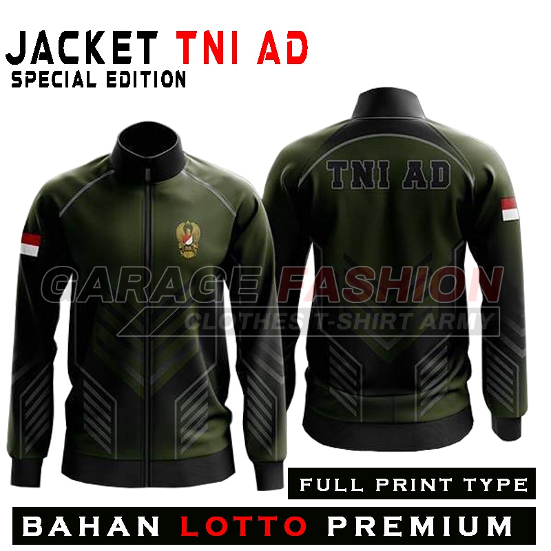 Jaket TNI AD Printing / Bahan Lotto / COD