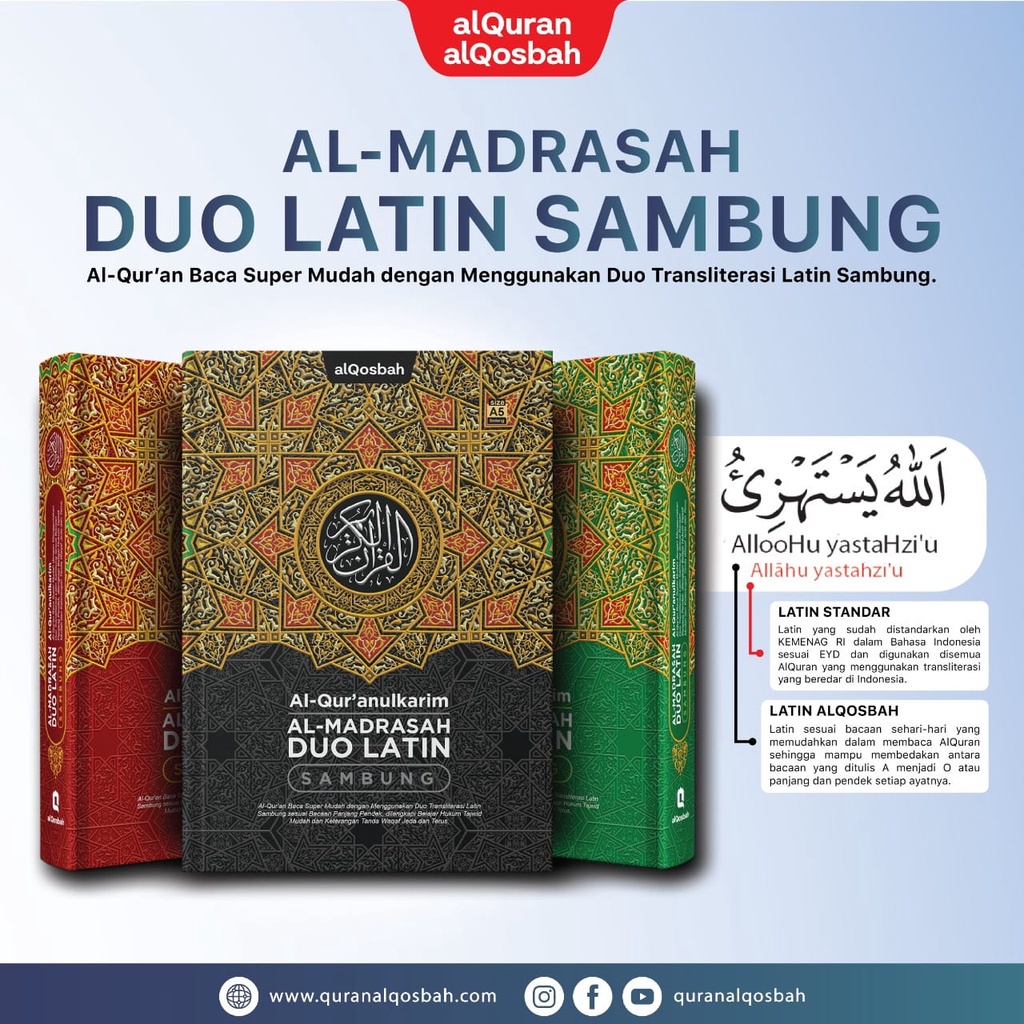 Al Quran Duo Latin Sambung A4 HC AlQosbah Original