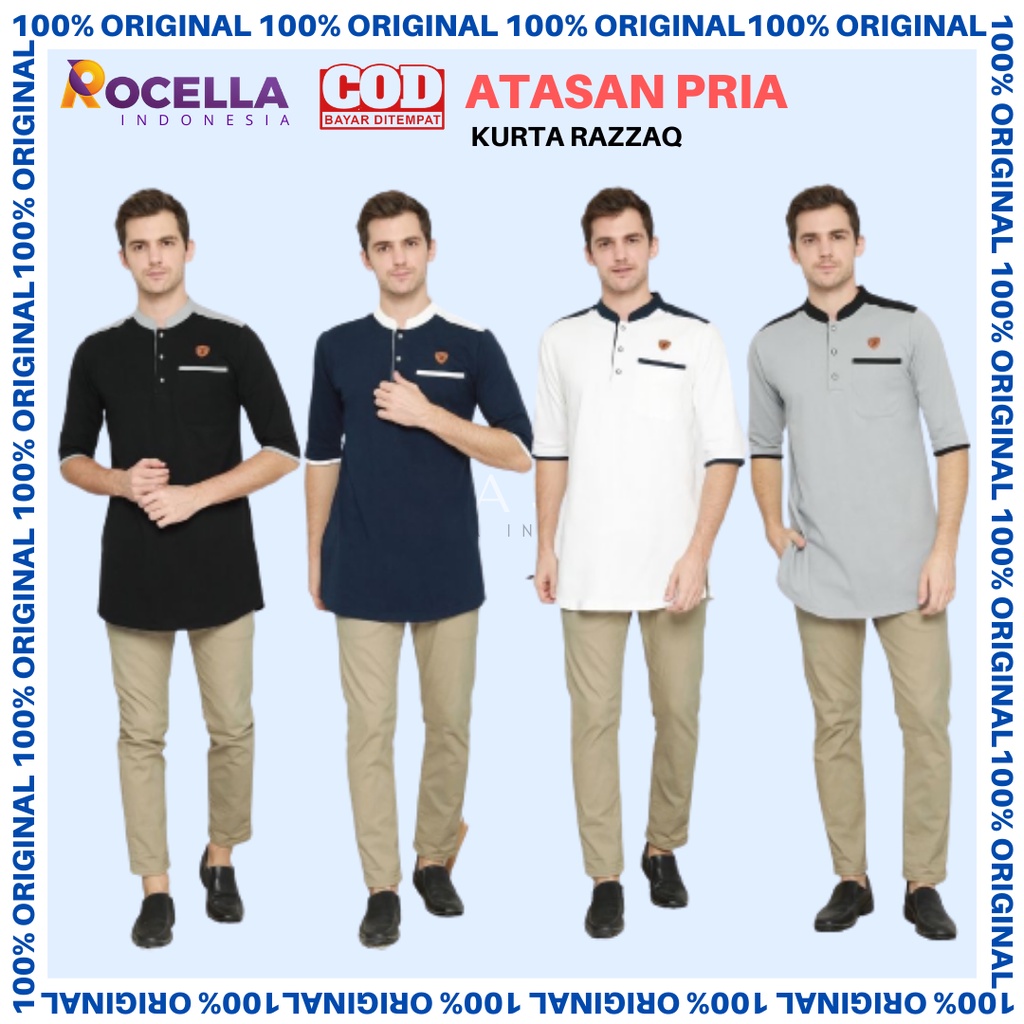 Rocella Men Koko Kaos Pria/Koko Lengan Pendek/Rocella Koko Kurta Razzaq/Koko Casual Pria/Kaos Koko K