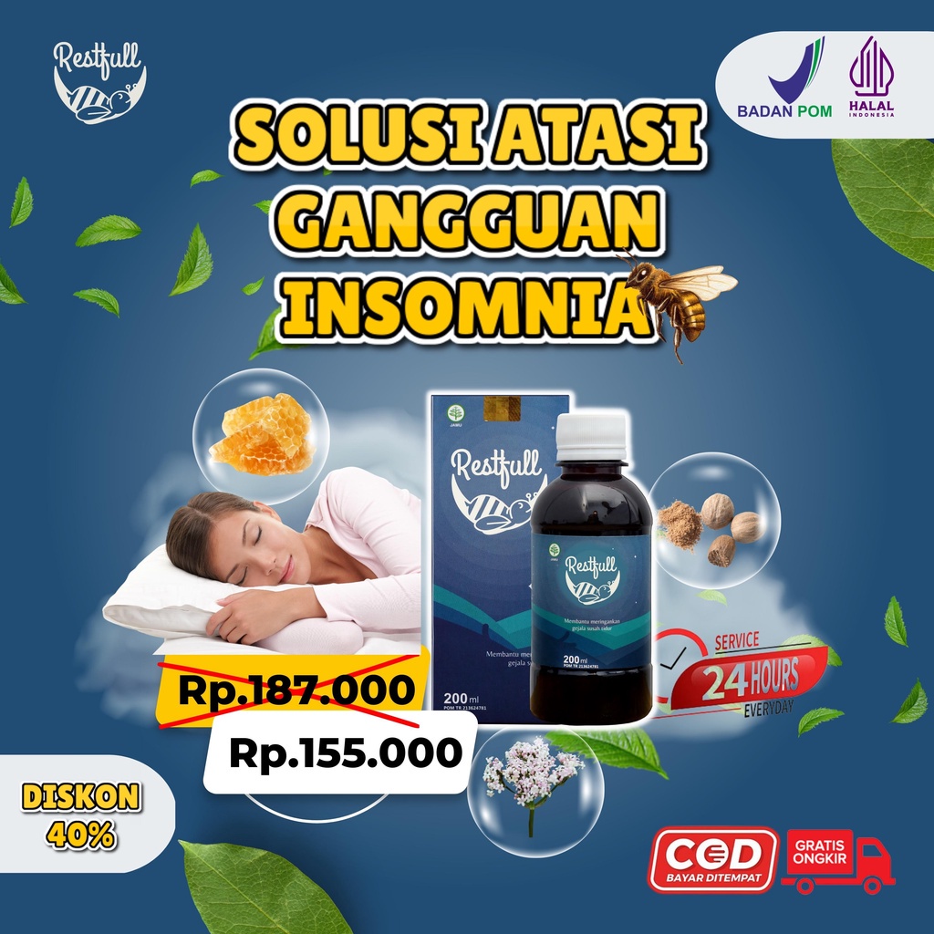 

RESTFULL - Madu Restfull Solusi Untuk Atasi Insomnia Obat Tidur Agar Lebih Nyenyak Solusi Susah Tidur Herbal Ampuh 200ml