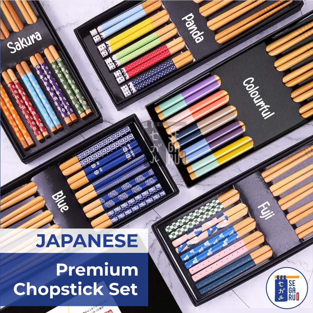 Sumpit Jepang Premium Japanese Chopstick Set Gift Box 5 Pairs