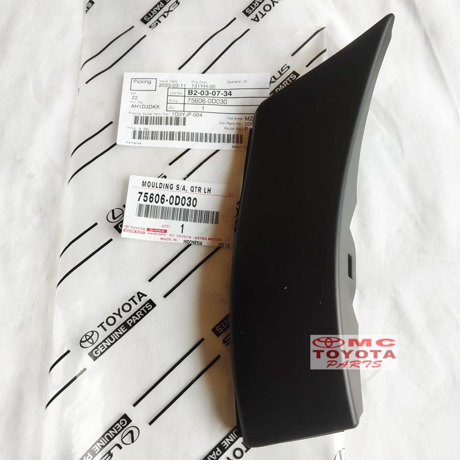 Cover Moulding Quarter Samping Pintu Kiri Toyota Sienta 75606-0D030