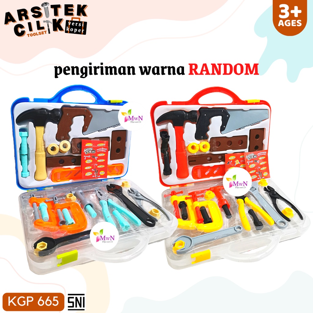 MWN Mainan Arsitek Cilik Koper Tool Set isi 30pcs KGP665