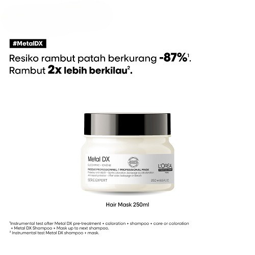 LOREAL Serie Expert Metal DX Hair Mask - Masker Perawatan Nutrisi Rambut Berwarna Diwarnai Patah 250 ml