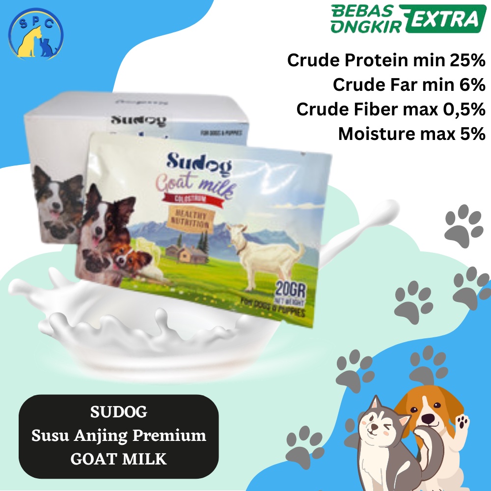 Susu hewan Anjing SUDOG Dog Milk 20 Gram Premium Dog Milk Etawa Goat Milk