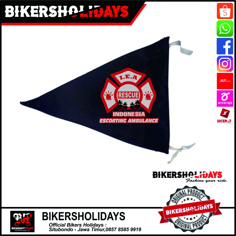 Bendera Atribut Escorting Touring / Escorting Ambulance / Bendera Antena Motor Mobil Ambulance