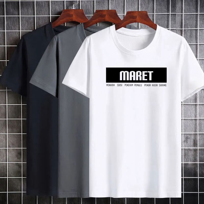 Kaos Pria Maret Baju Oblong Wanita Pria Pakaian Atasan Dewasa Cowok Cewek Kaos Termurah Cod