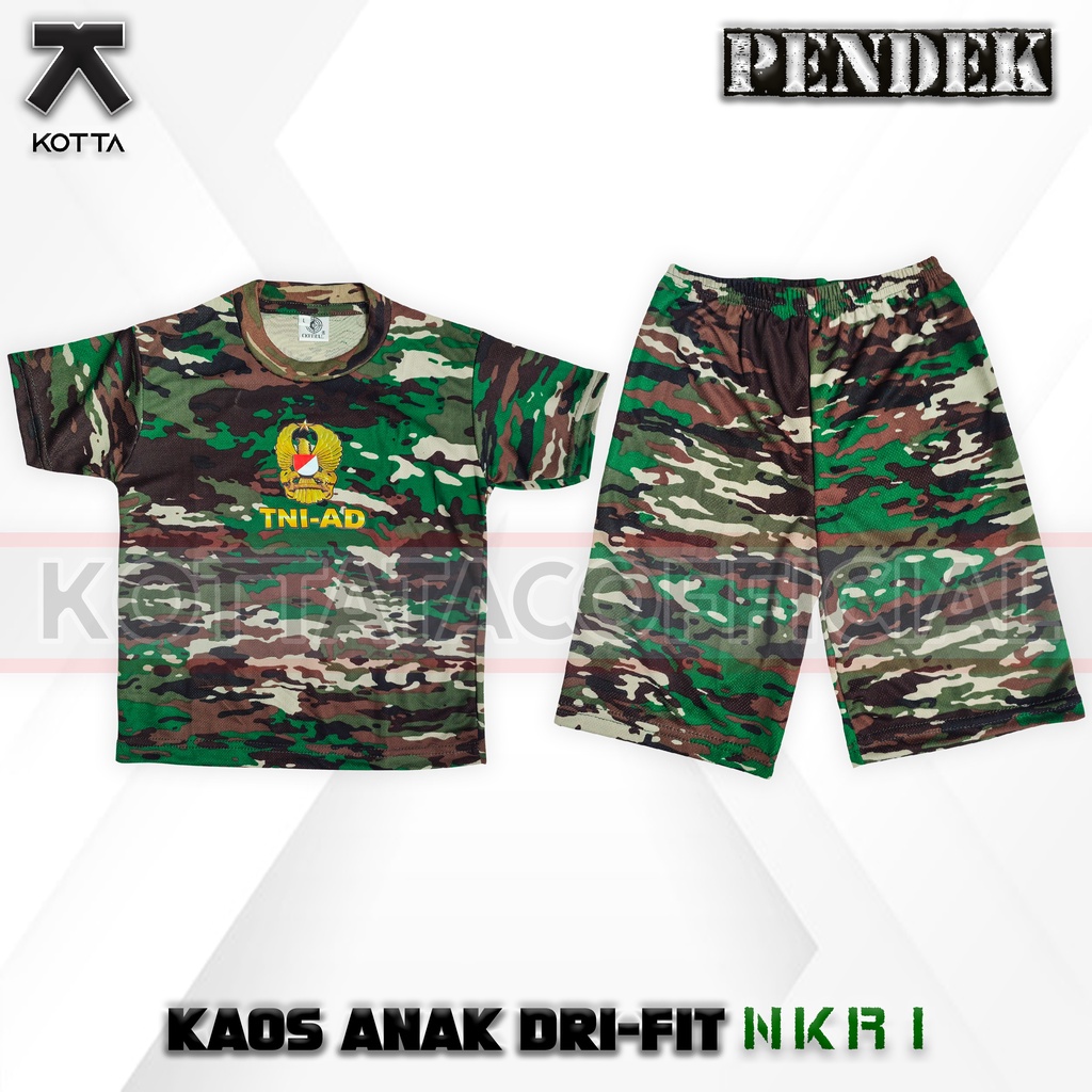 SETELAN KAOS BAJU TRANING DRYFIT ANAK LORENG KASAD NKRI TNI TERBARU