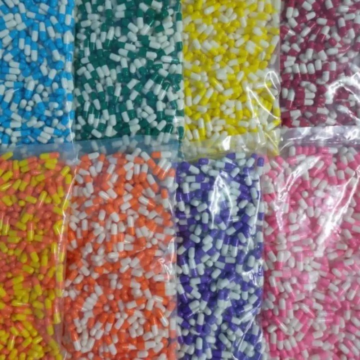 Cangkang Kapsul Kosong Warna Ukuran 00 / Cangkang Kapsul no 00 Warna