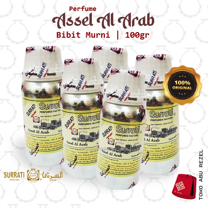 Parfum SURRATI ASSEL ALARAB 100gr  | free Alkohol | Biang Parfum | Original | Surati Parfume | Made in Holly Makkah | Oil Concentrate