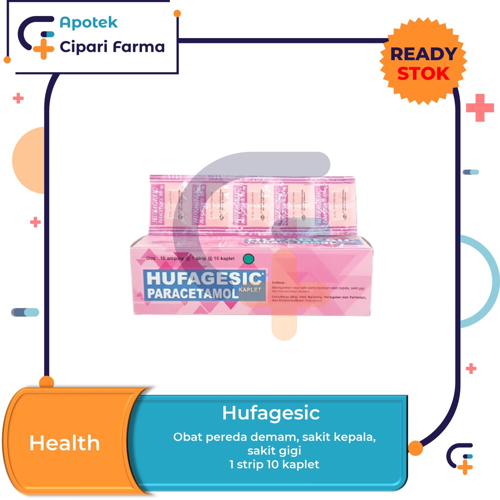 Hufagesic Paracetamol 500mg Obat Pereda Demam | Sakit Kepala | Sakit Gigi 1 Strip
