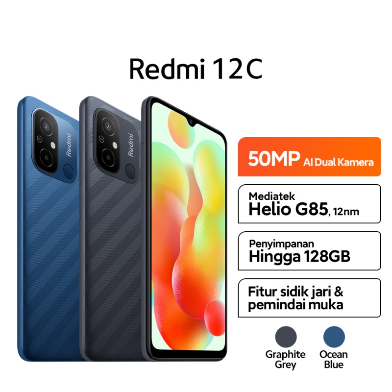 Xiaomi Smartphone Redmi 12C 6,7 Inch 3|32GB | 4|128GB Garansi Resmi