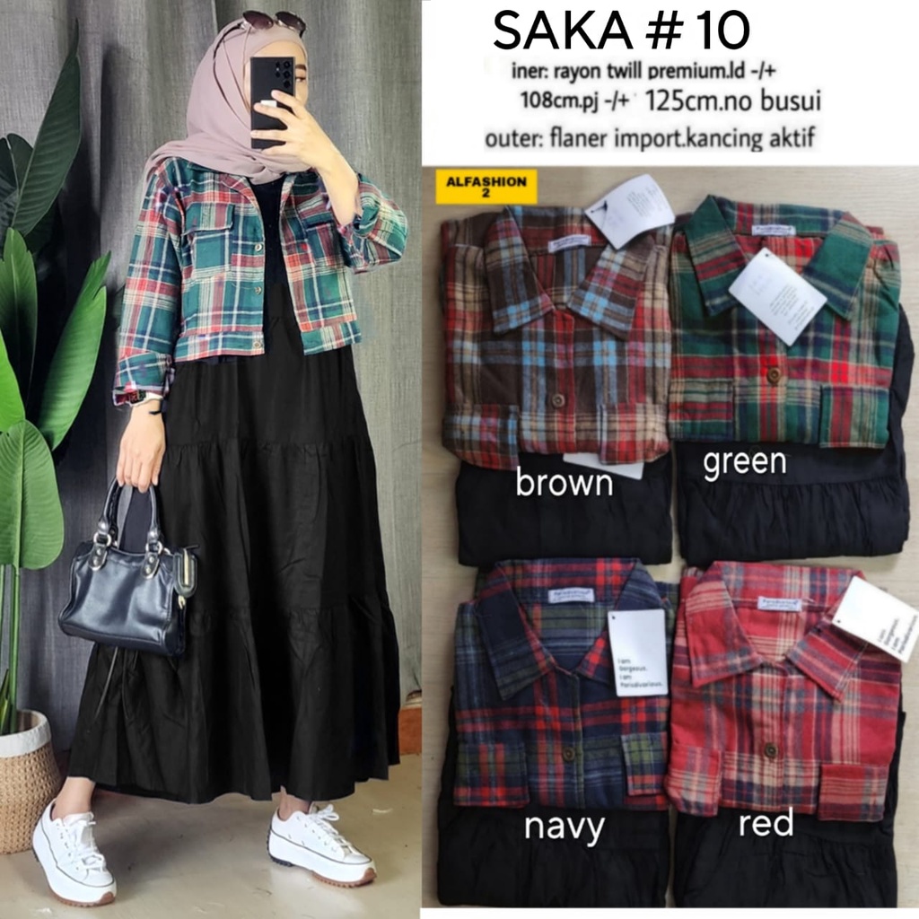SAKA #5 #10 ASTRIA PAKAIAN SETELAN BY ALFASHION BAHAN FLANEL IMPORT INNER SHAKILA - RAMI KNITE