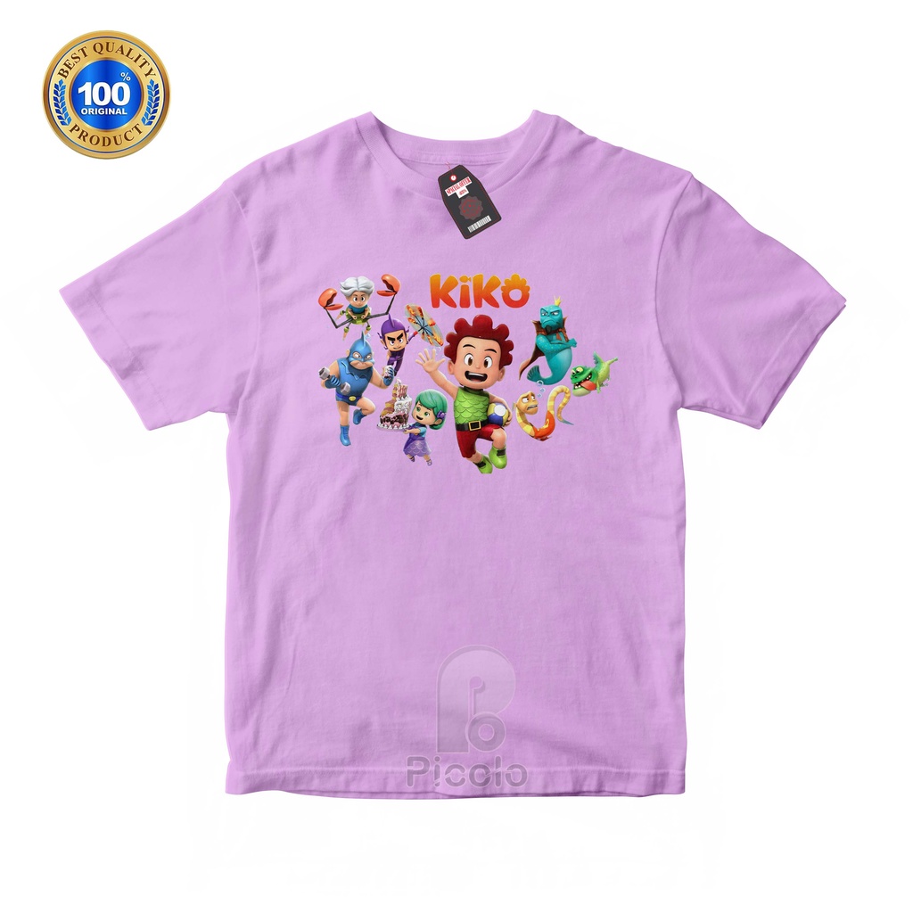 (FREE NAMA) BAJU KAOS ATASAN ANAK MOTIF KARTUN KIKO UNISEX Bahan COTTUN