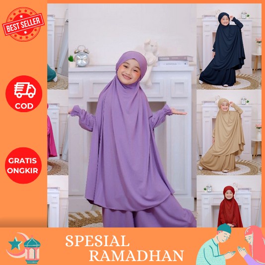 Baju Gamis Anak Perempuan Model Terbaru Lebaran 2023 - Gamis Syari Yuri Kid Gamis Muslim Anak Peremp