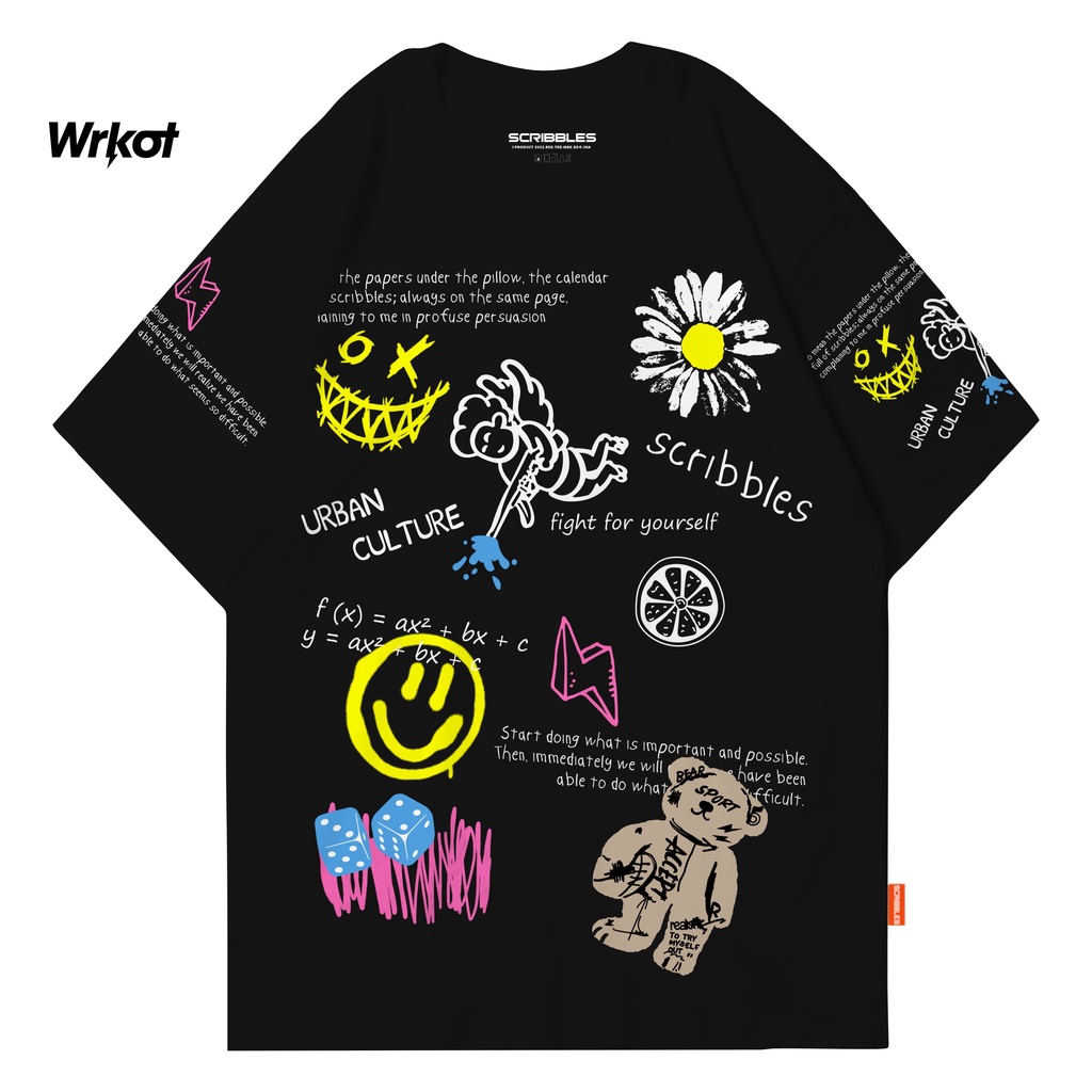 Workout Stretwear x Scribbles Kaos Oversize Original Workout Basic Camperain