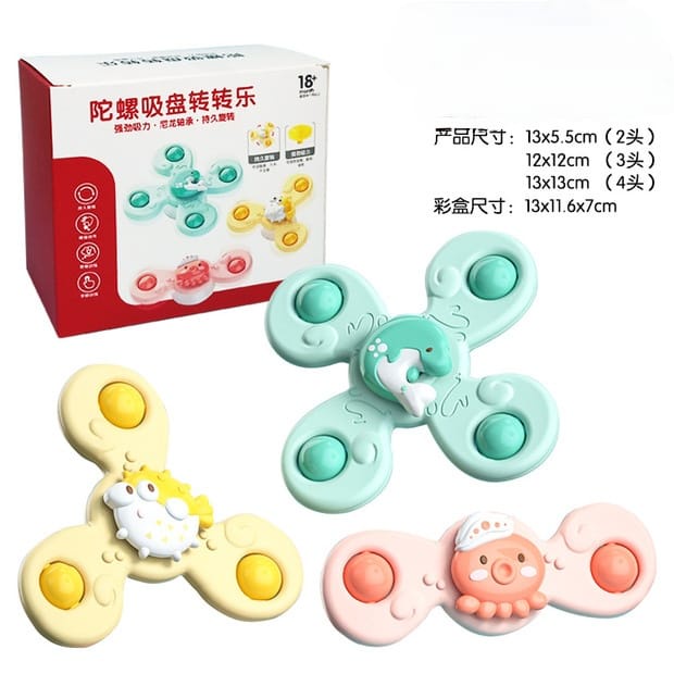 Maianan Bayi Sensory Spinner / Mainan Mandi Spinner Bayi / Mainan sensori Anak Bayi