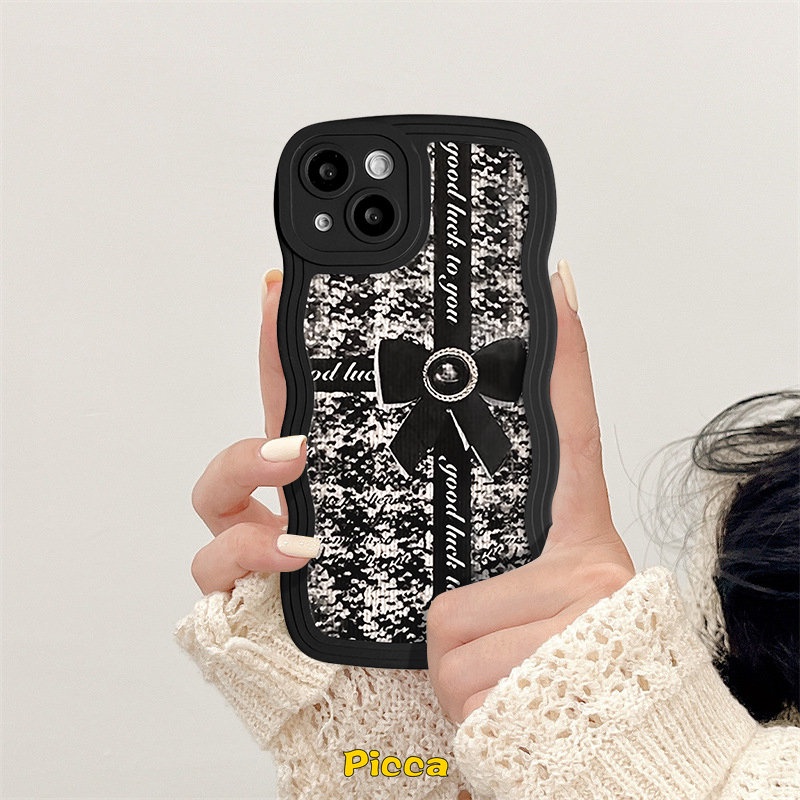 Realme C53 10 C21Y C15 C11 C12 C35 C25 C25Y C20A C20 C3 C25s Realme 5 6i 5s 5i C1 C3 Fashion Retro Kupu-Kupu Lembut TPU Wavy Edge Case Full Pelindung Anti Jatuh Cover