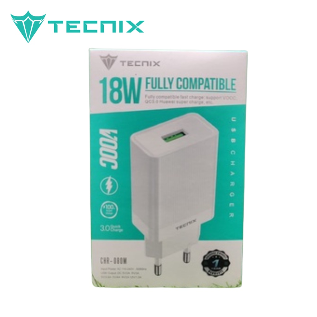 CHARGER TECNIX CHR-080M micro Tipe C Cas Fast Charging Qualcomm 3.0 Quick Charge Support VOOC 18Watt