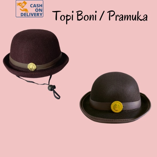 Topi Pramuka / Topi Boni Unisex Bahan Jaring &amp; Laken Kualitas Premium