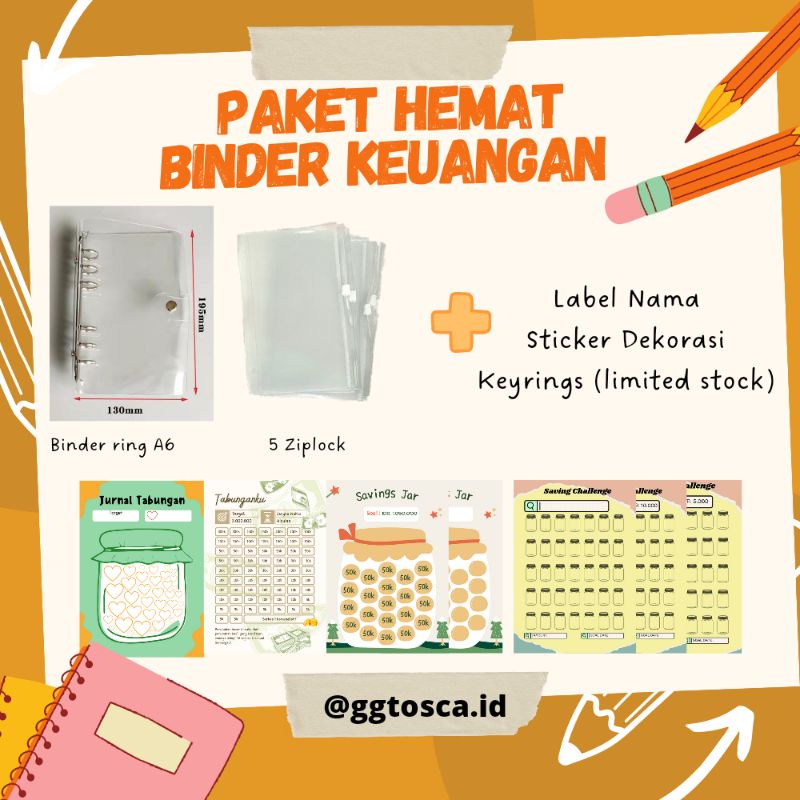 

Binder Keuangan Paket Hemat /Binder A6 / Binder Saving / Binder Tabungan
