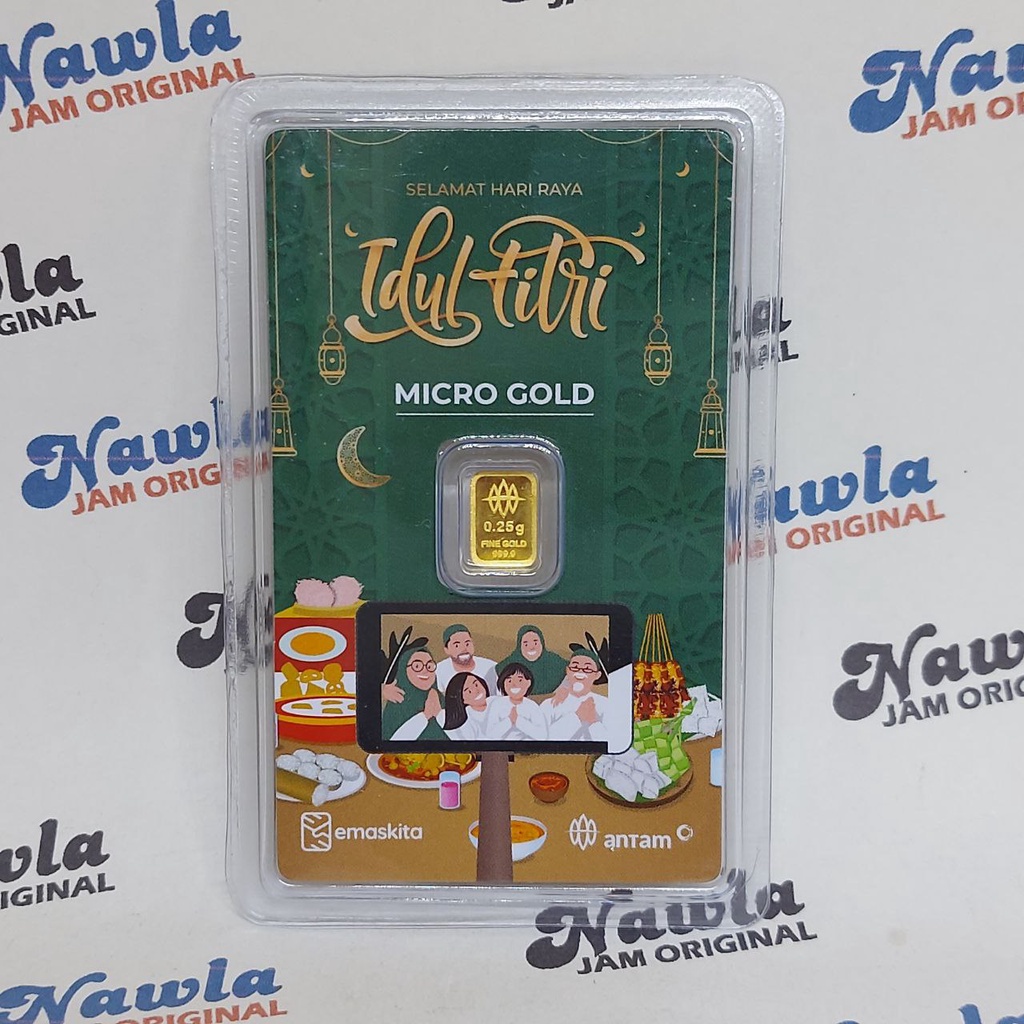 Micro Gold Edisi Idul Fitri Logam Mulia 24 Karat Antam x Hartadinata Emaskita Gift Series  0.1 gram 0.25 gram