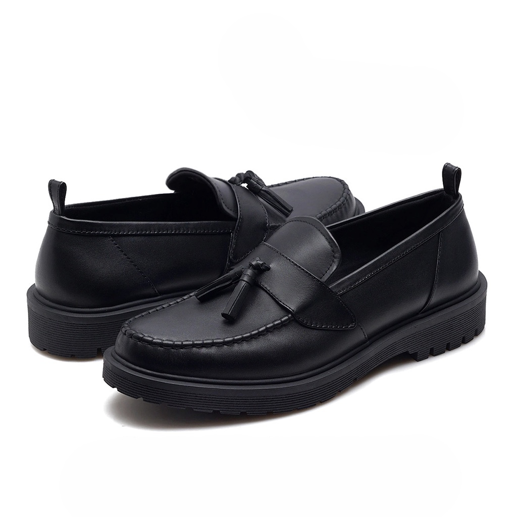 GAMA BLACK (KULIT ASLI) |ManNeedMe x Kenzio| Sepatu Loafers Pria Slip On Formal Shoes Pantofel Cowok ORIGINAL