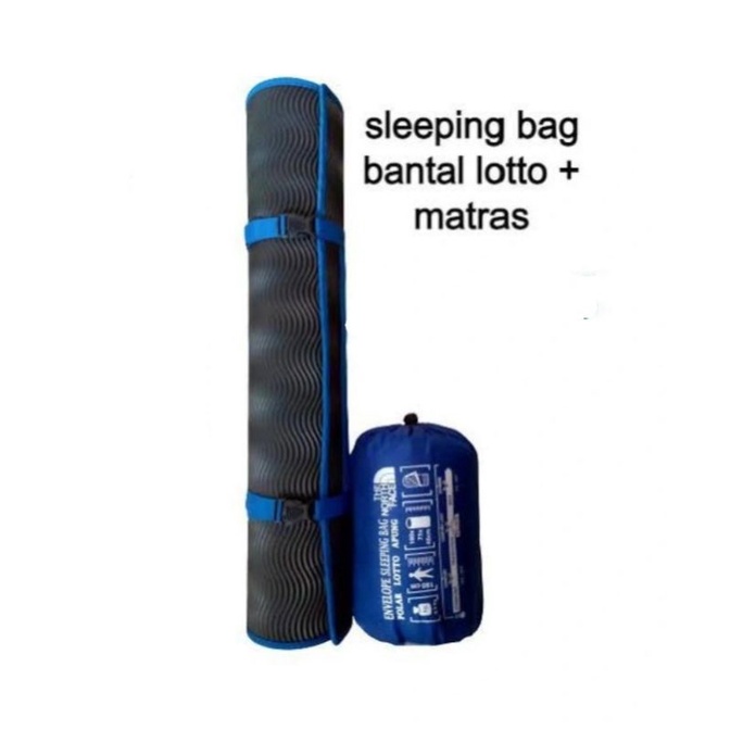 SB Sleeping Bag Bantal + Matras - Paket Sleeping Bag Polar Lotto Plus Matras
