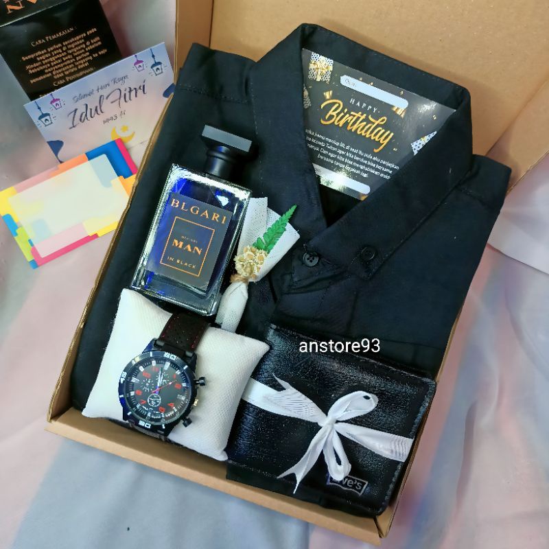 

BISA COD kemeja cowo / kado/hampers gift Box / free Kartu ucapan Bisa request ucapan