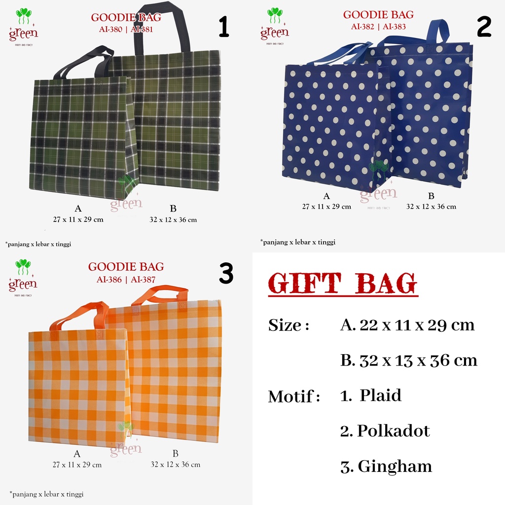 

Gift bag Souvenir bag | Shopping bag | Tas Jinjing | Tas belanja | Tas kado | Goodie bag motif netral