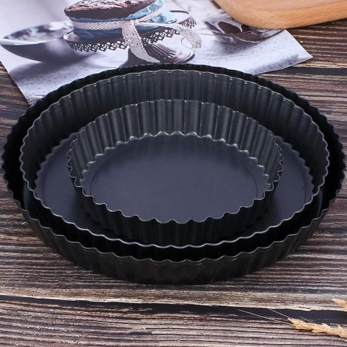 loyang pie bongkar pasang teflon cetakan pie susu bulat quiche