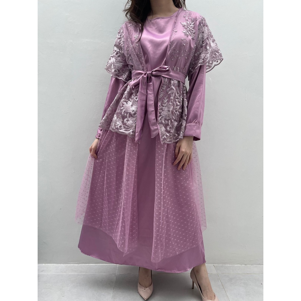 New Product Ken - 264 Gamis Brukat Tulle Kondangan Longdress Wedding Long