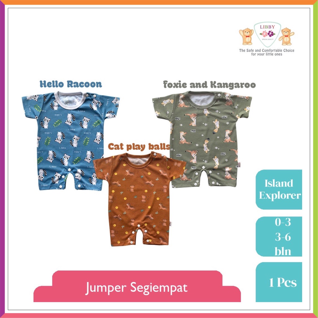 LIBBY ROMPER MOTIF TERBARU | JUMPER PENDEK SEGIEMPAT` | BAJU KODOK LIBBY BABY NEWBORN ❤ FASHIONBABIES ❤