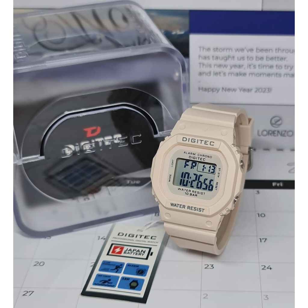 Jam Tangan Wanita Digital Digitec 7024 Rubber Original Tahan Air