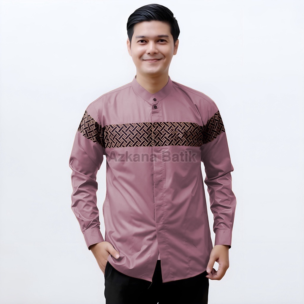 Best Seller Baju Koko Pria Dewasa - Busana Muslim Pria - Baju Lebaran Pria - Koko Pria  Lengan Panjang Terbaru 2023 - Outfit Lebaran Kece  Baju Koko Polos Kombinasi Motif