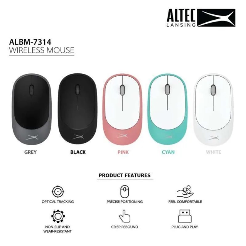 Mouse Wireless Altec Lansing ALBM7314 USB 2.4GHz