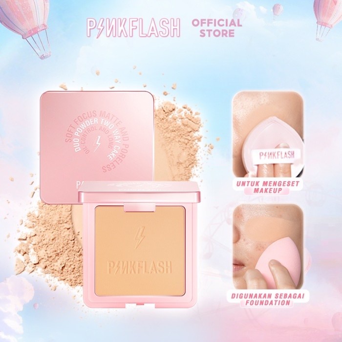 PINKFLASH F17 More&amp;More Matte Oil Control Bedak Padat Poreless Pressed Powder