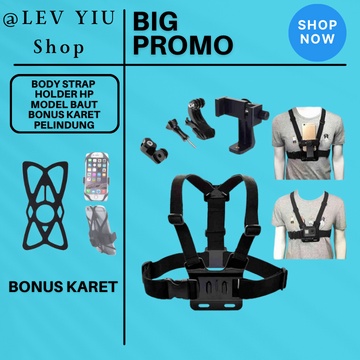Body Strap Hp Holder Handphone Di Dada Chest Strap Mounting Smartphone Di Dada Tali Dada Dudukan Hol