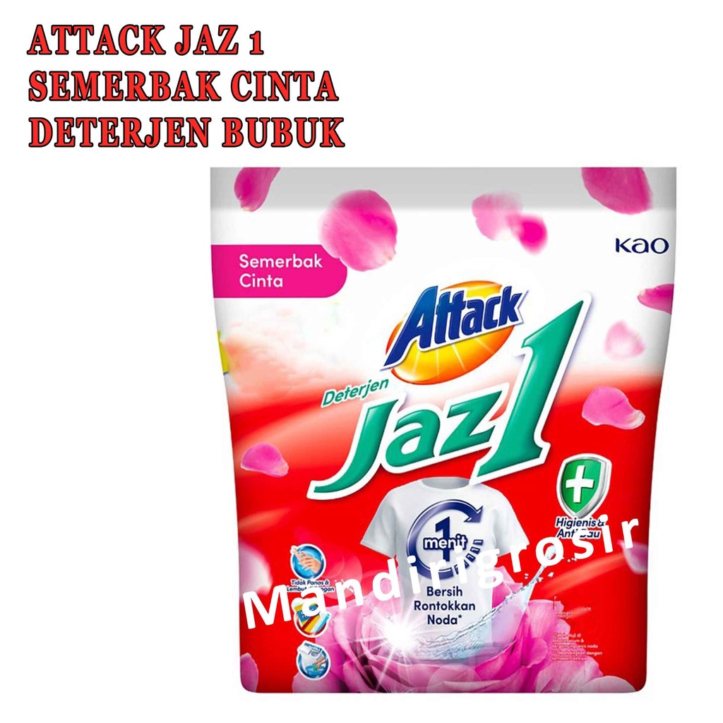 Jaz 1* Attack* Semerbak cinta* 800g* Diterjen bubuk