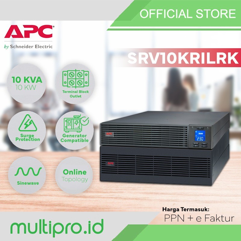 UPS APC 10kva 10000VA 10000WATT SRV10KRILRK EASY UPS ONLINE Ext Batt