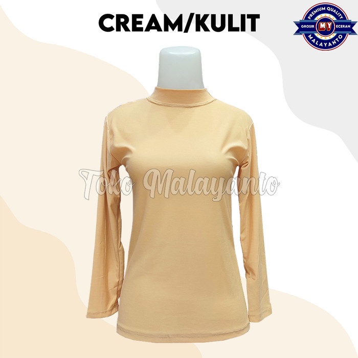 Promo Ramadhan - Manset baju KAOS lengan panjang Size L-XL-XXL polos Warna Ready Stok - Cream/Kulit,